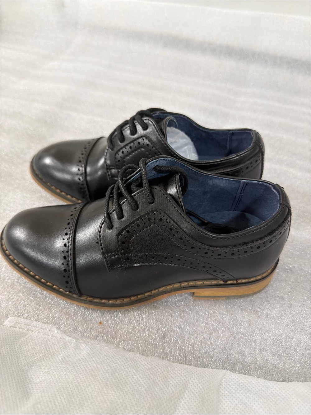 Prince Black Leather Cap-Toe Brogue Derby Shoes